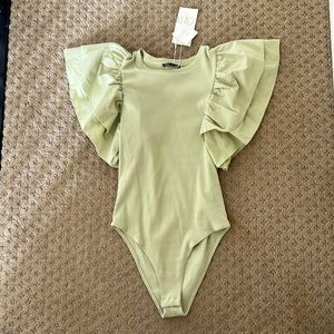 Zara sage green bodysuit